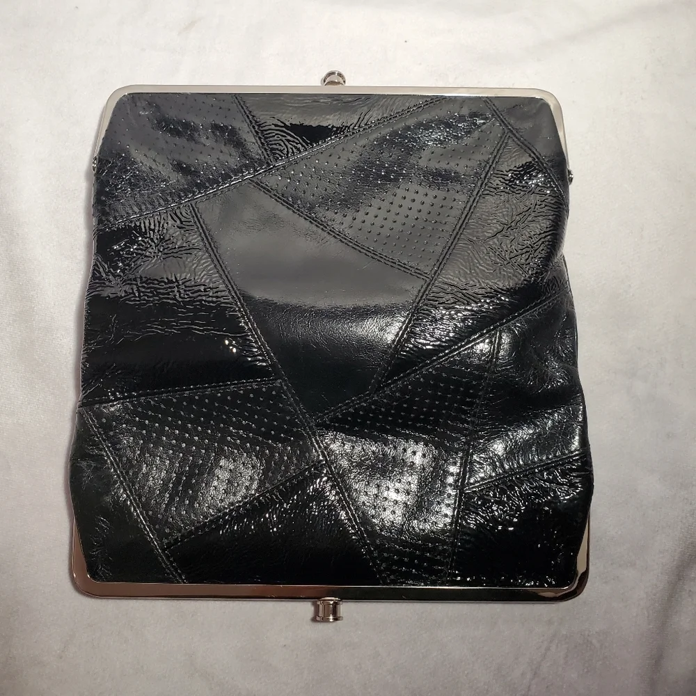 Hobo Lauren Clutch Wallet Multi Patch Leather